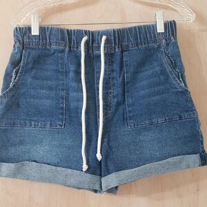 No Boundaries Blue Jean Shorts with Drawstring